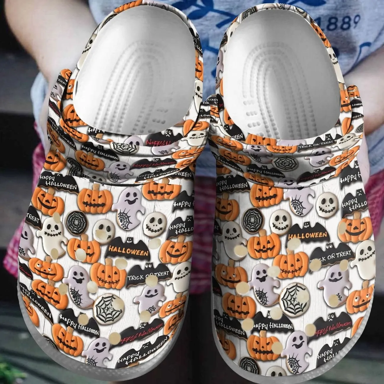Halloween Personalized Clog Custom Crocs Comfortablefashion Style Comfortable For Women Men Kid Print 3D Halloween Cookies Halloween Personalized Clog Custom Crocs Comfortablefashion Style Comfortable For Women Men Kid Print 3D Halloween Cookies