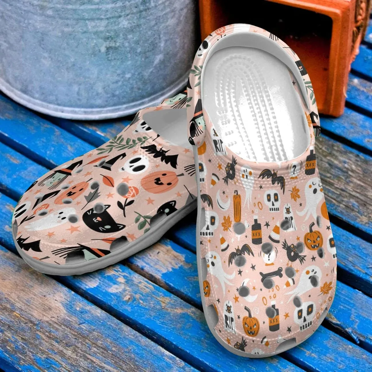 Halloween Personalized Clog Custom Crocs Comfortablefashion Style Comfortable For Women Men Kid Print 3D Halloween Time Halloween Personalized Clog Custom Crocs Comfortablefashion Style Comfortable For Women Men Kid Print 3D Halloween Time
