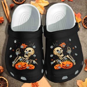 Halloween Skull Weed Pumpkin Tattoo Shoes Clog Crocs Clog Crocband Clog Birthday Gift For Man Woman