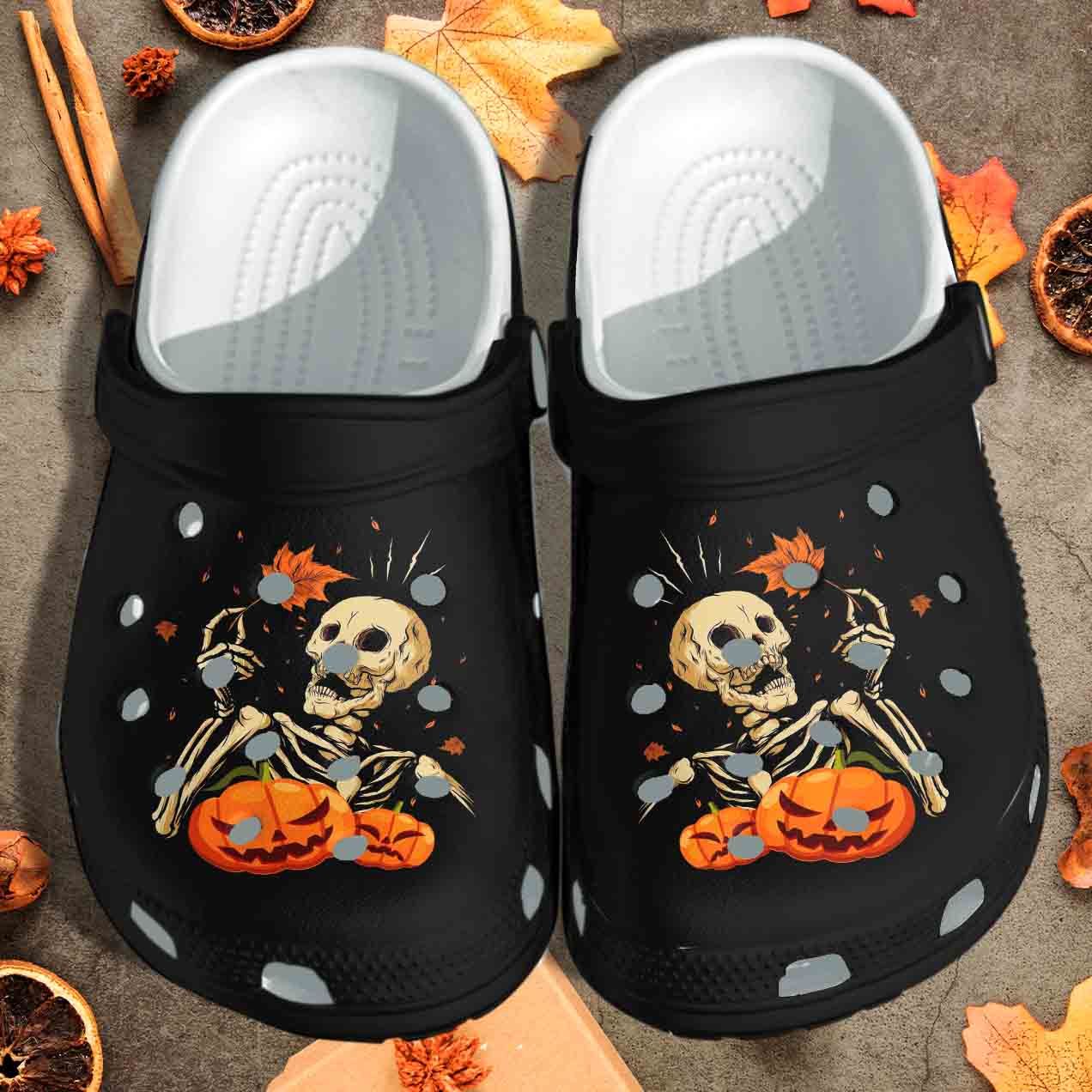 Halloween Skull Weed Pumpkin Tattoo Shoes Clog Crocs Clog Crocband Clog Birthday Gift For Man Woman Halloween Skull Weed Pumpkin Tattoo Shoes Clog Crocs Clog Crocband Clog Birthday Gift For Man Woman
