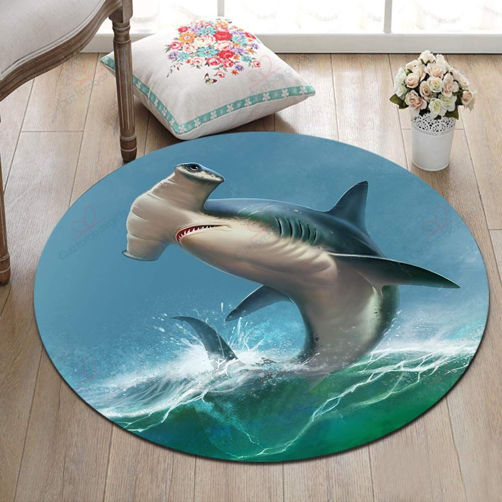 Hammerhead Shark Round Carpet Floor Rug Living Room Bedroom Decor Round Area Rug Carpet Hammerhead Shark Round Carpet Floor Rug Living Room Bedroom Decor Round Area Rug Carpet