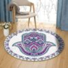 Hamsa Round Carpet Floor Rug Living Room Bedroom Decor Round Area Rug Carpet