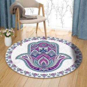 Hamsa Round Carpet Floor Rug Living Room Bedroom Decor Round Area Rug Carpet