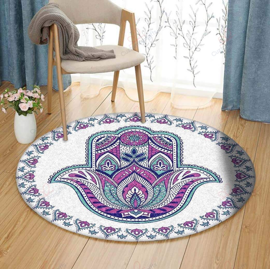 Hamsa Round Carpet Floor Rug Living Room Bedroom Decor Round Area Rug Carpet Hamsa Round Carpet Floor Rug Living Room Bedroom Decor Round Area Rug Carpet