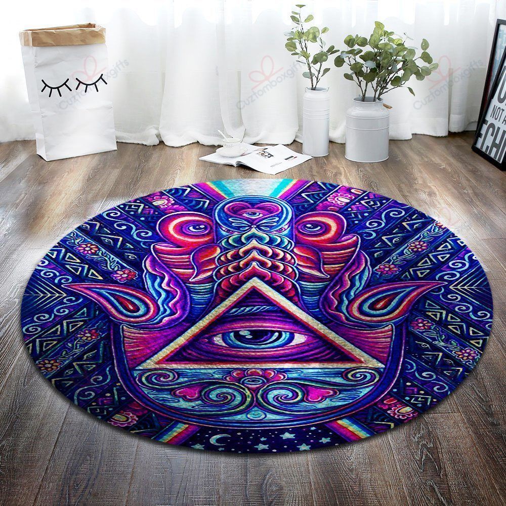 Hamsa Hand Round Carpet Floor Rug Living Room Bedroom Decor Round Area Rug Carpet Hamsa Hand Round Carpet Floor Rug Living Room Bedroom Decor Round Area Rug Carpet