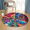 Hamsa Painting Round Carpet Floor Rug Living Room Bedroom Decor Round Area Rug Carpet