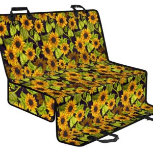 Hand Drawn Sunflower Pattern Print Pet Car Back Seat Cover - 025a19703b9d