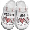 Hand Heart Baseball Ball Shoes Crocs Clog For Batter Girl – Peace Love Baseball Shoes Crocbland Clog For Men Women