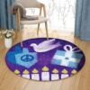 Hanukkah Peace Round Carpet Floor Rug Living Room Bedroom Decor Round Area Rug Carpet