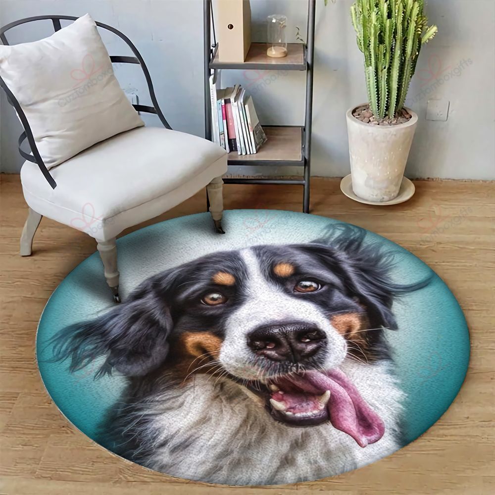 Happy Bernese Mountain Round Carpet Floor Rug Living Room Bedroom Decor Round Area Rug Carpet Happy Bernese Mountain Round Carpet Floor Rug Living Room Bedroom Decor Round Area Rug Carpet