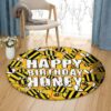 Happy Birthday Round Carpet Floor Rug Living Room Bedroom Decor Round Area Rug Carpet