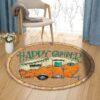 Happy Camper Round Carpet Floor Rug Living Room Bedroom Decor Round Area Rug Carpet