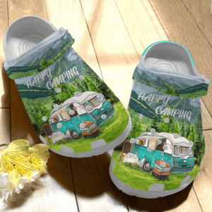 Happy Camping Shoes Clog – Camping Art Crocs Clog Crocbland Clog Birthday Gift For Man Woman