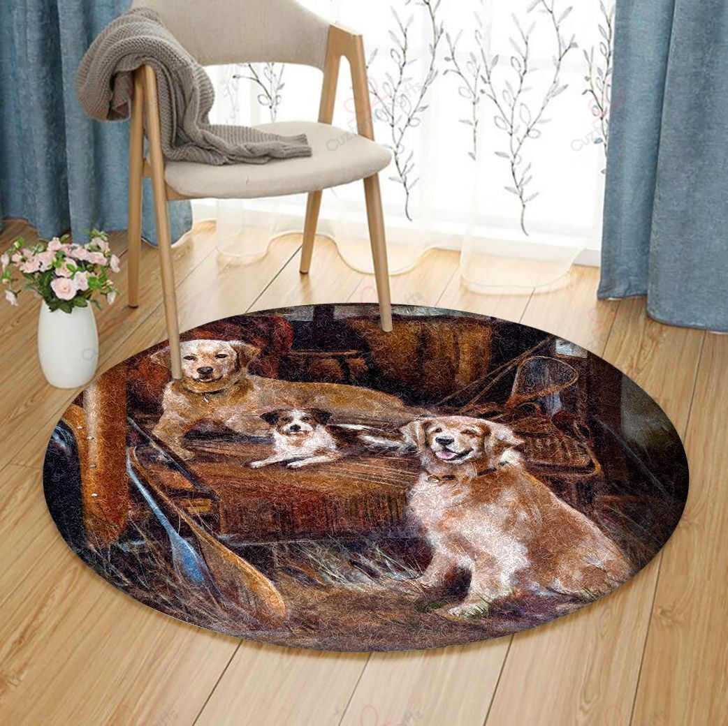 Happy Dogs Round Carpet Floor Rug Living Room Bedroom Decor Round Area Rug Carpet Happy Dogs Round Carpet Floor Rug Living Room Bedroom Decor Round Area Rug Carpet