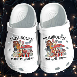 Happy Mushrooms Shoes Crocs Clog Gift For Boy Girl – Make Me Happy Clog Birthday Gift For Son Daughter