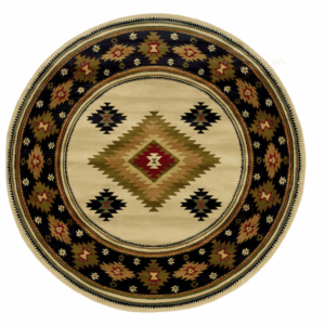 Harrison Southwest Lodge Round Carpet Floor Rug Living Room Bedroom Decor Round Area Rug Carpet