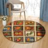 Harvest Orchard Autumn Farm Round Carpet Floor Rug Living Room Bedroom Decor Round Area Rug Carpet
