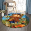 Harvest Pumpkin Round Carpet Floor Rug Living Room Bedroom Decor Round Area Rug Carpet