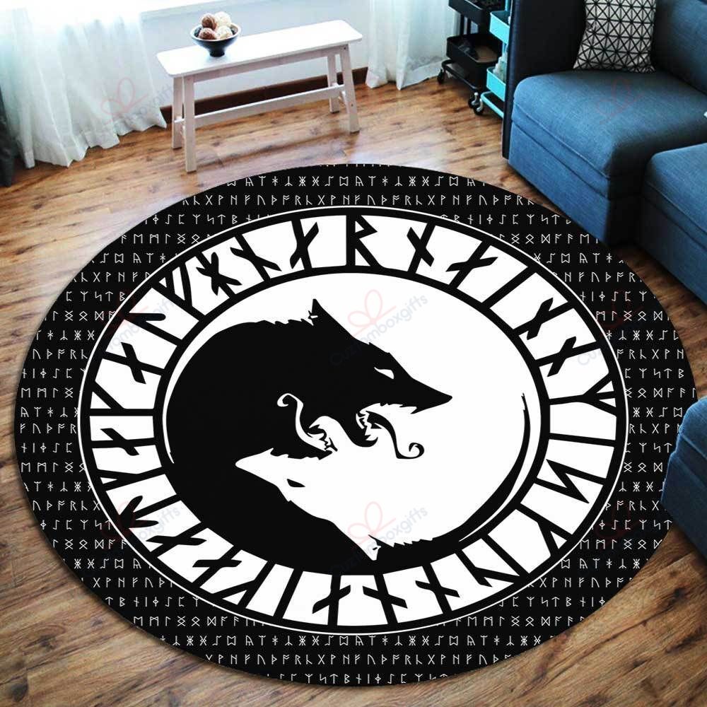 Hati And Skoll Viking Round Carpet Floor Rug Living Room Bedroom Decor Round Area Rug Carpet Hati And Skoll Viking Round Carpet Floor Rug Living Room Bedroom Decor Round Area Rug Carpet
