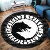 Hati And Skoll Viking Round Carpet Floor Rug Living Room Bedroom Decor Round Area Rug Carpet