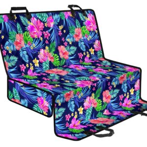 Hawaii Exotic Flowers Pattern Print Pet Car Back Seat Cover - 3c08102cacca