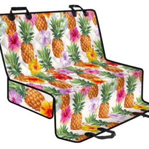 Hawaii Hibiscus Pineapple Pattern Print Pet Car Back Seat Cover - 32a1c3855f5f