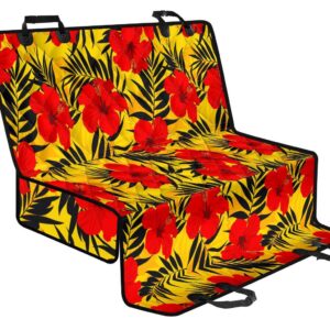 Hawaiian Hibiscus Flowers Pattern Print Pet Car Back Seat Cover - 212c07be9580
