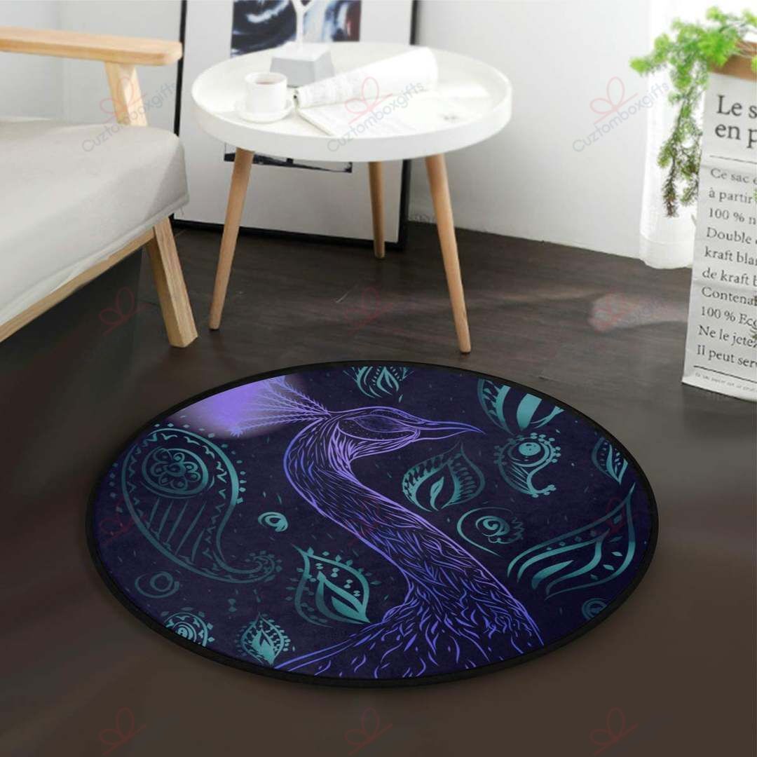 Head Of Peacock Round Carpet Floor Rug Living Room Bedroom Decor Round Area Rug Carpet Head Of Peacock Round Carpet Floor Rug Living Room Bedroom Decor Round Area Rug Carpet