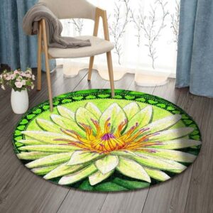 Heart Chakra Lotus Round Carpet Floor Rug Living Room Bedroom Decor Round Area Rug Carpet