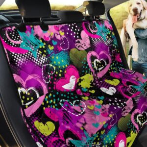 Heart Dot Wave Pattern Car Back Seat Cover Dog Car Seat Covers - a9e2221c4e36