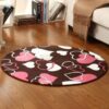 Heart Round Carpet Floor Rug Living Room Bedroom Decor Round Area Rug Carpet