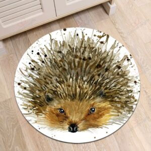 Hedgehog Round Carpet Floor Rug Living Room Bedroom Decor Round Area Rug Carpet
