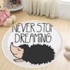 Hedgehog Never Stop Dreaming Round Carpet Floor Rug Living Room Bedroom Decor Round Area Rug Carpet