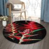 Heliconia Ablaze Round Carpet Floor Rug Living Room Bedroom Decor Round Area Rug Carpet