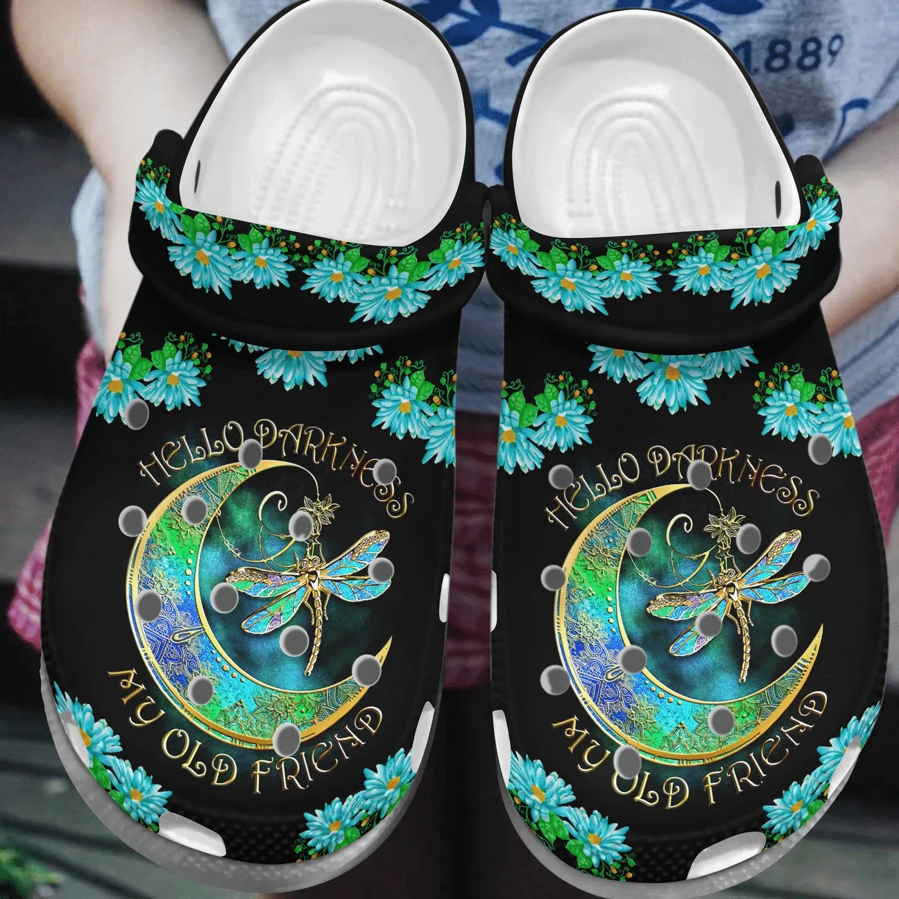 Hello Darkness Personalized Clog Custom Crocs Comfortablefashion Style Comfortable For Women Men Kid Print 3D Hello Darkness Personalized Clog Custom Crocs Comfortablefashion Style Comfortable For Women Men Kid Print 3D