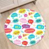 Hello In Difference Languages Round Carpet Floor Rug Living Room Bedroom Decor Round Area Rug Carpet