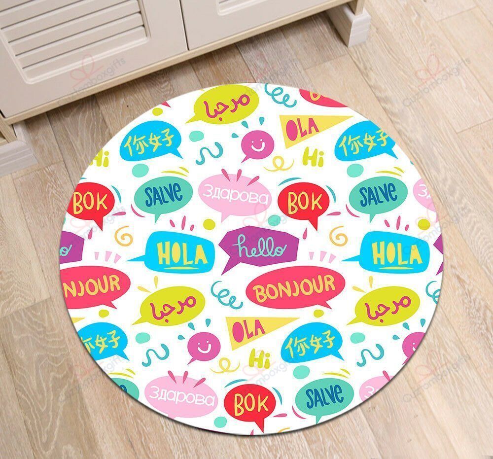 Hello In Difference Languages Round Carpet Floor Rug Living Room Bedroom Decor Round Area Rug Carpet Hello In Difference Languages Round Carpet Floor Rug Living Room Bedroom Decor Round Area Rug Carpet