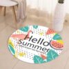 Hello Summer Round Flamingo Round Carpet Floor Rug Living Room Bedroom Decor Round Area Rug Carpet