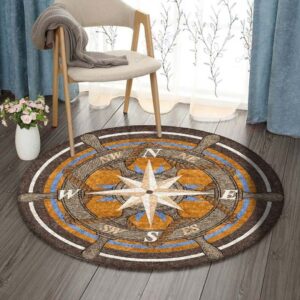 Helm Ship Round Carpet Floor Rug Living Room Bedroom Decor Round Area Rug Carpet