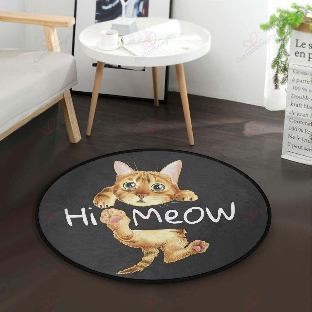 Hi Cat Round Carpet Floor Rug Living Room Bedroom Decor Round Area Rug Carpet Hi Cat Round Carpet Floor Rug Living Room Bedroom Decor Round Area Rug Carpet