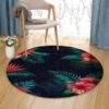 Hibiscus Round Carpet Floor Rug Living Room Bedroom Decor Round Area Rug Carpet