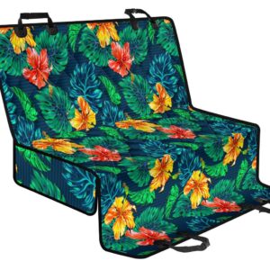 Hibiscus Monstera Hawaii Pattern Print Pet Car Back Seat Cover - 3095f16f3d5d