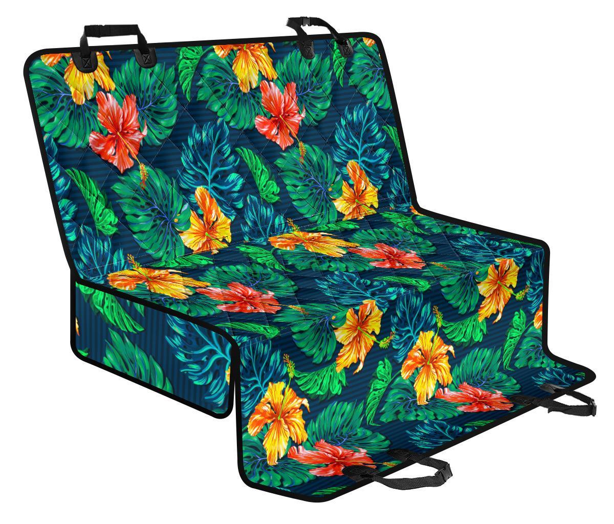 Hibiscus Monstera Hawaii Pattern Print Pet Car Back Seat Cover - 3095f16f3d5d Hibiscus Monstera Hawaii Pattern Print Pet Car Back Seat Cover - 3095f16f3d5d