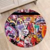 Hip Hop Music Retro Graffiti Round Carpet Floor Rug Living Room Bedroom Decor Round Area Rug Carpet