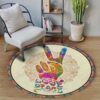 Hipipe Round Carpet Floor Rug Living Room Bedroom Decor Round Area Rug Carpet