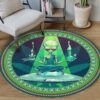 Hippie Alien Trippy Round Carpet Floor Rug Living Room Bedroom Decor Round Area Rug Carpet