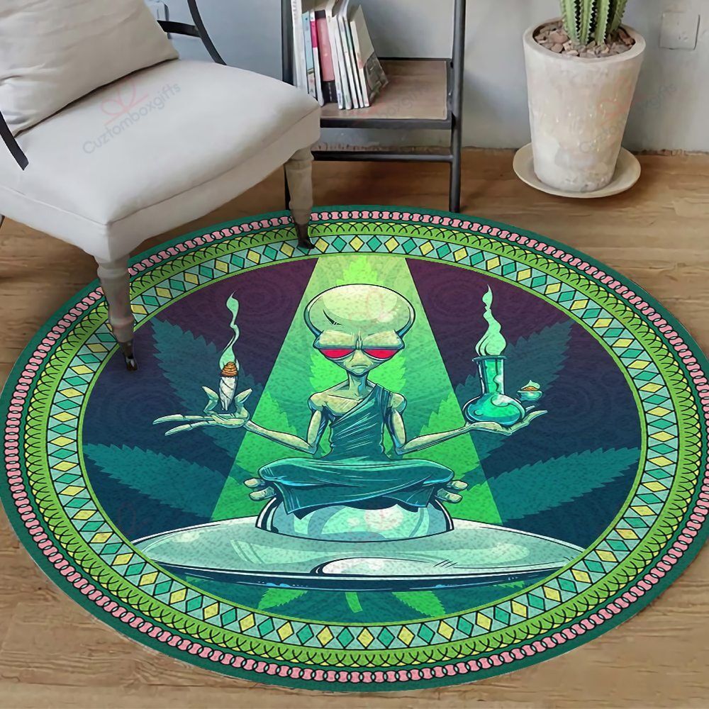 Hippie Alien Trippy Round Carpet Floor Rug Living Room Bedroom Decor Round Area Rug Carpet Hippie Alien Trippy Round Carpet Floor Rug Living Room Bedroom Decor Round Area Rug Carpet