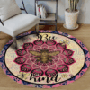 Hippie Bee Kind Round Carpet Floor Rug Living Room Bedroom Decor Round Area Rug Carpet