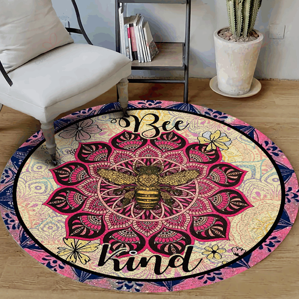 Hippie Bee Kind Round Carpet Floor Rug Living Room Bedroom Decor Round Area Rug Carpet Hippie Bee Kind Round Carpet Floor Rug Living Room Bedroom Decor Round Area Rug Carpet