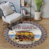 Hippie Bug Round Carpet Floor Rug Living Room Bedroom Decor Round Area Rug Carpet